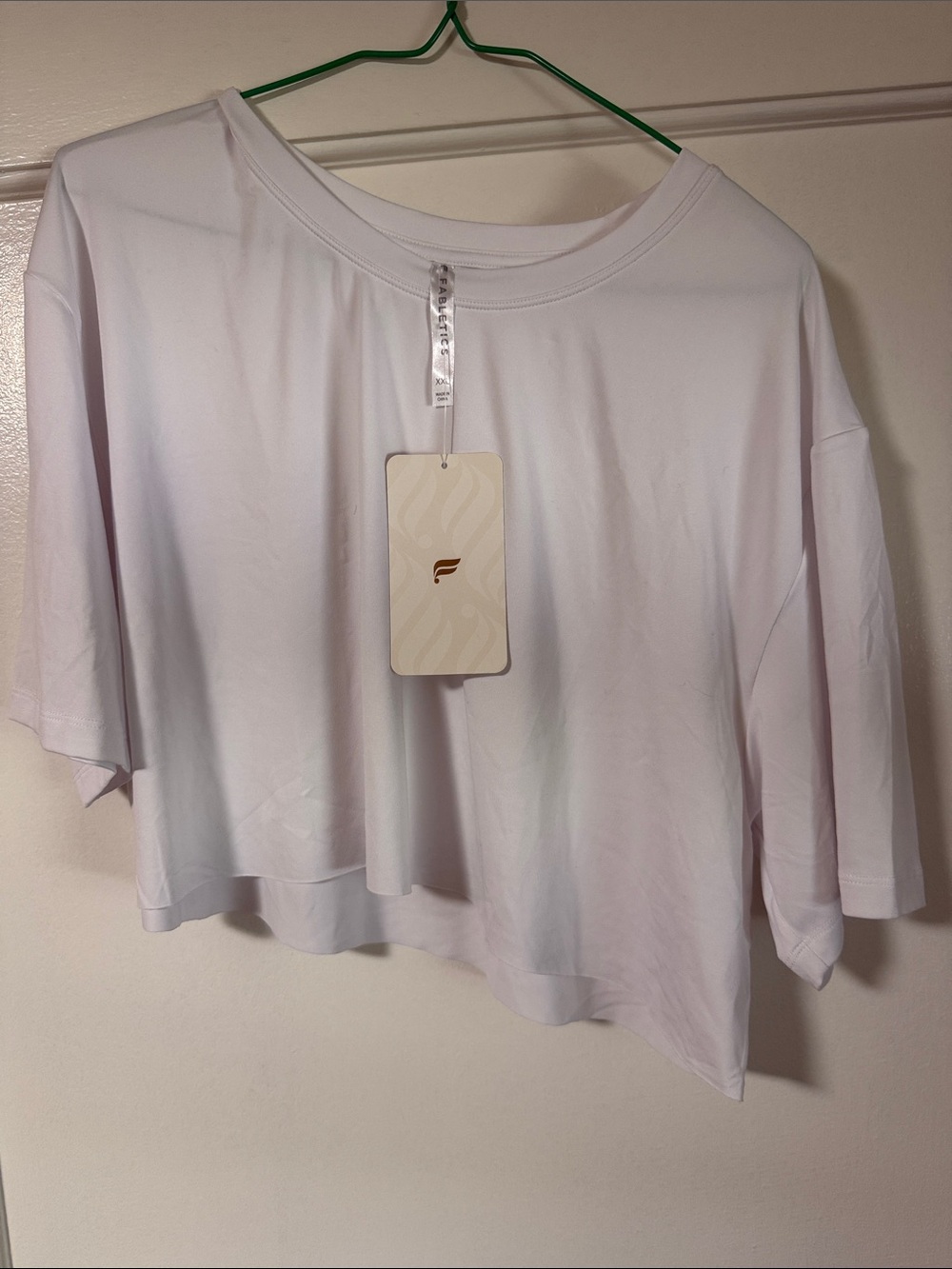 Fabletics white Relaxed Scoop Neck Short Sleeve Top